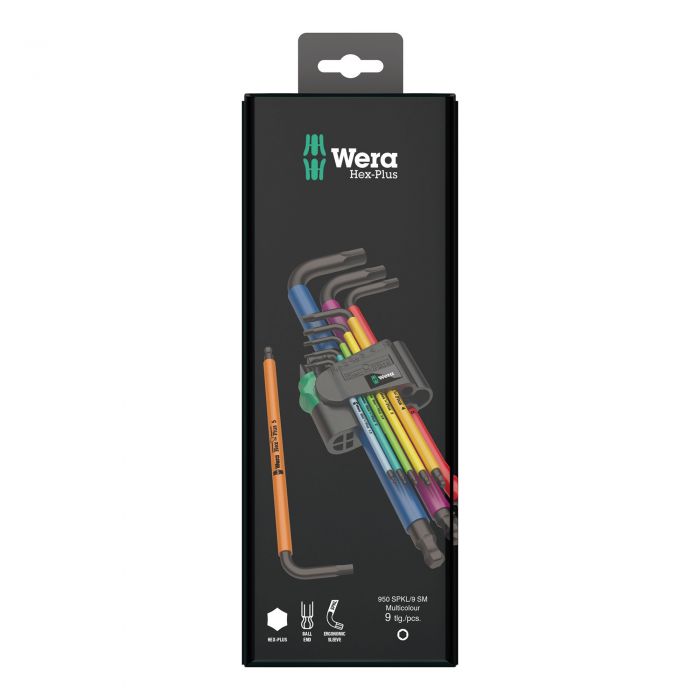 Wera Hex Key Set Multi Colour L Key 9pc 1.5-10mm - 073593