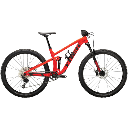 2022 Trek Top Fuel 5 Full Suspension Mountain Bike in Radioactive Red