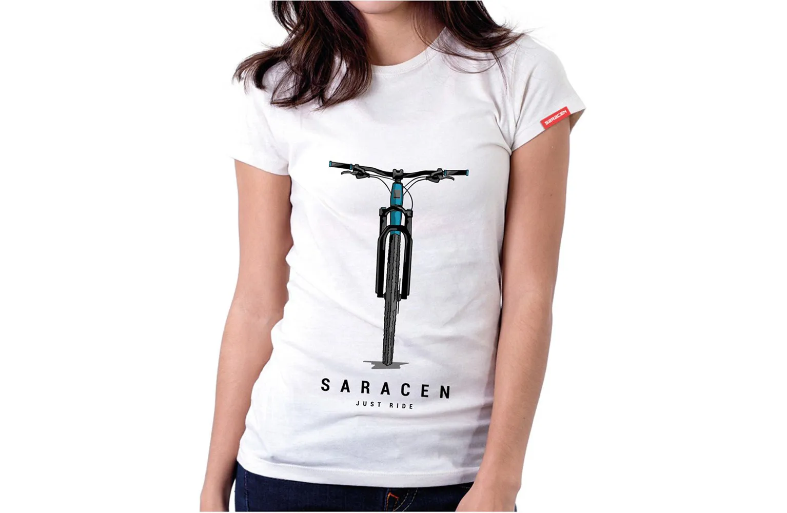 Saracen Womens T-Shirt Front View Bike