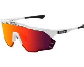 Scicon Sports Aeroshade Kunken Multimirror Sunglasses Gloss White/multimirror Red