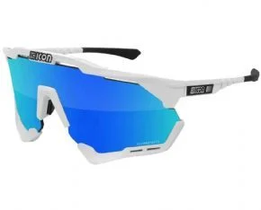 Scicon Sports Aeroshade Xl Multimirror Sunglasses Gloss White/multimirror Blue