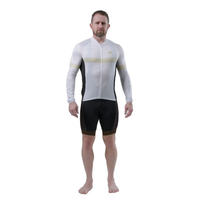 Agilis Male Long Sleeve Jersey - XXL, White / Black